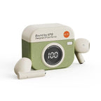 Q86 Retro earbuds Wireless Bluetooth 5.3 TWS Earbuds | Leather Camera shape